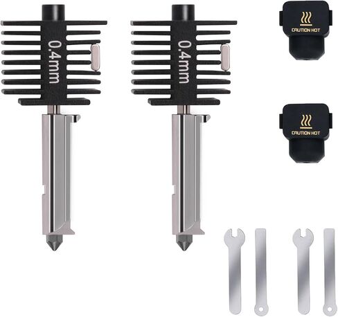 2PCS A1 Mini Upgrade Hotend Kit, 3D Printer Print Head Hot End Heating Block Kit with 0.4mm Hardened Steel Nozzle and Silicone Socks for Bambu Lab A1/A1 Mini in Kuwait