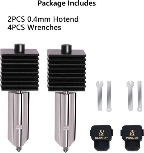 2PCS A1 Mini Upgrade Hotend Kit, 3D Printer Print Head Hot End Heating Block Kit with 0.4mm Hardened Steel Nozzle and Silicone Socks for Bambu Lab A1/A1 Mini in Kuwait
