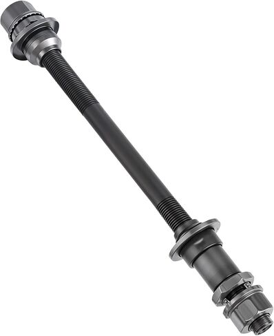 KALIONE Bike Axle Bicycle 190MM Multiple Speed Rear Hub Axle, Bike Axle Replacement, 3/8 inch Black 26 TPI Hub Shaft Conical Lock Nut Washer Kit Bicycle Parts Accessories in Saudi Arabia