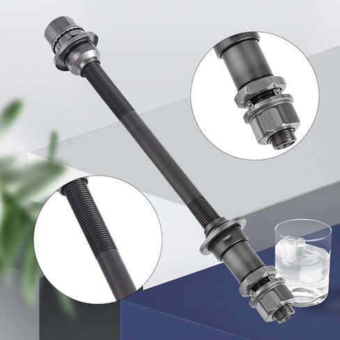 KALIONE Bike Axle Bicycle 190MM Multiple Speed Rear Hub Axle, Bike Axle Replacement, 3/8 inch Black 26 TPI Hub Shaft Conical Lock Nut Washer Kit Bicycle Parts Accessories in Saudi Arabia