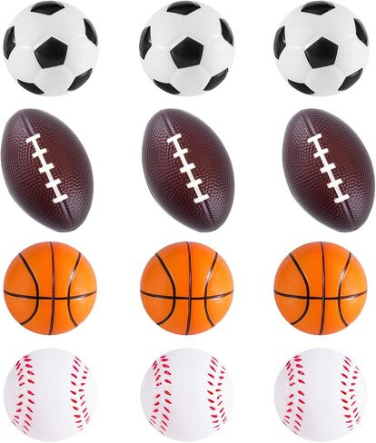 Super Z Outlet Mini Foam Sports Balls 12 Pack for Kids Adults Mini Baseball Football Basketball Soccer Stress Bulk Toy Game Party Decoration Relaxable (Baseball) in Saudi Arabia