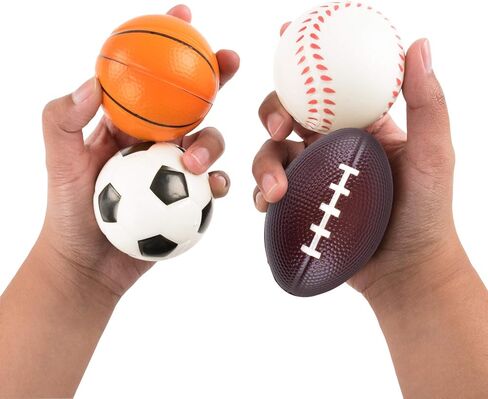 Super Z Outlet Mini Foam Sports Balls 12 Pack for Kids Adults Mini Baseball Football Basketball Soccer Stress Bulk Toy Game Party Decoration Relaxable (Baseball) in Saudi Arabia