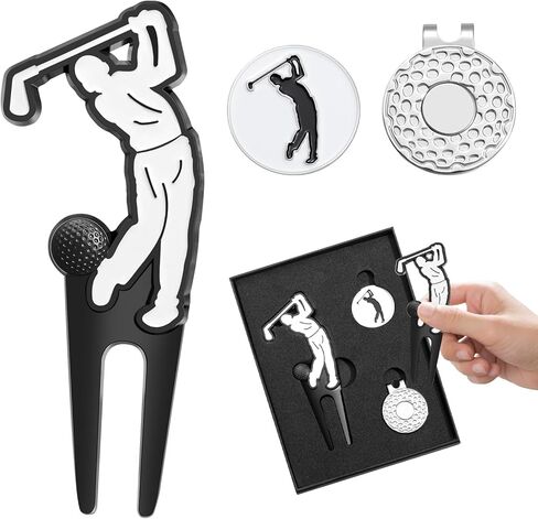 Golf Divot Tool with Hat Clip Set, Personlized Magnetic Ball Marker with Divot Tool Set, Premium Golf Gifts for Men Women Golfers, Golf Accessories Kit in Kuwait