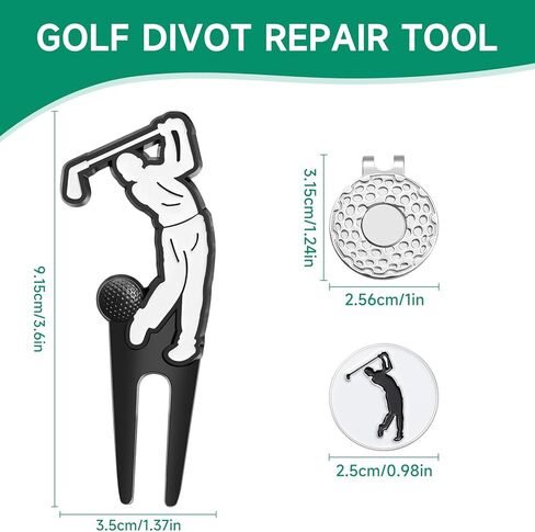 Golf Divot Tool with Hat Clip Set, Personlized Magnetic Ball Marker with Divot Tool Set, Premium Golf Gifts for Men Women Golfers, Golf Accessories Kit in Kuwait