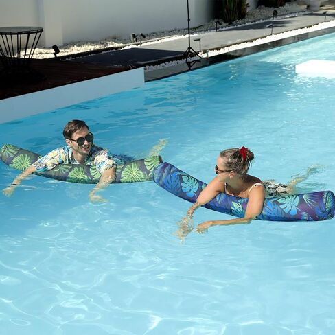 FindUWill نفخ حمام السباحة، 2 حزمة من القماش الناعم مغطى بالمعكرونة الكبيرة، راحة فائقة مع الطفو الممتاز للسباحة العائمة، حمام السباحة يطفو للبالغين in Kuwait