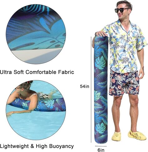 FindUWill نفخ حمام السباحة، 2 حزمة من القماش الناعم مغطى بالمعكرونة الكبيرة، راحة فائقة مع الطفو الممتاز للسباحة العائمة، حمام السباحة يطفو للبالغين in Kuwait