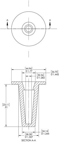 Caplugs Z253-2Q3 Plastic Tapered Cap and Plug. T-253-2, PE-LD, Cap OD 1.282" Plug ID 1.507", Red (Pack of 20) in Saudi Arabia