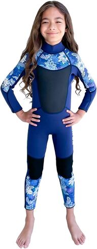 XUKER Kids Wetsuit for Boys Girls Toddlers, 3mm Wetsuit Back Zip Neoprene Thermal Full Body Wetsuits for Youth Teens Scuba Dive Swimming Boating Snorkeling in Saudi Arabia