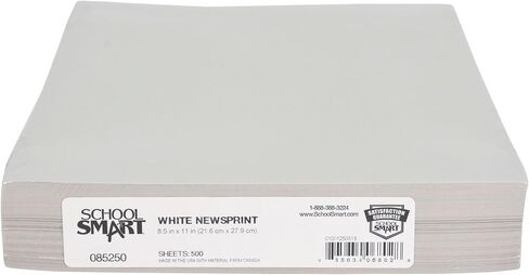 Sax School Smart - 85250 Newsprint Drawing Paper, 30 lb, 8-1/2 x 11 Inches, 500 Sheets, White in Saudi Arabia