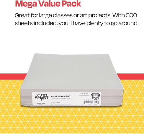 Sax School Smart - 85250 Newsprint Drawing Paper, 30 lb, 8-1/2 x 11 Inches, 500 Sheets, White in Saudi Arabia