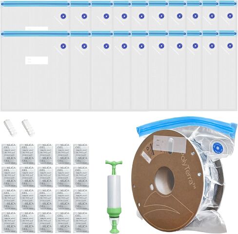 3D Printer Filament Storage kit 10pcs Vacuum Storage Sealing Bags with Desiccants Moisture Proof Filament Dry 30 * 34cm in Saudi Arabia