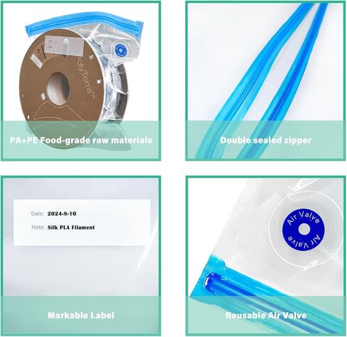 3D Printer Filament Storage kit 10pcs Vacuum Storage Sealing Bags with Desiccants Moisture Proof Filament Dry 30 * 34cm in Saudi Arabia