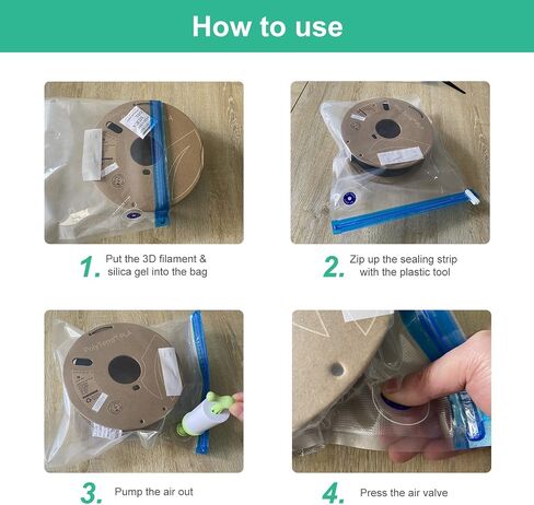 3D Printer Filament Storage kit 10pcs Vacuum Storage Sealing Bags with Desiccants Moisture Proof Filament Dry 30 * 34cm in Saudi Arabia
