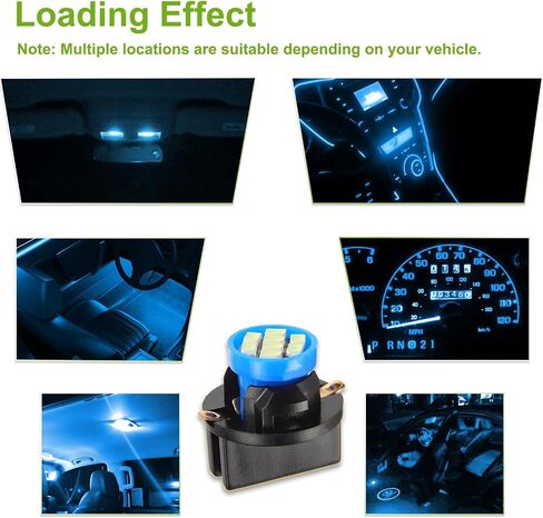 T10 8SMD Ice Blue LED 3020 DC 12V PC194 PC168 Vehicle width indicato Light Reading Light Tag Light with Twist Sockets (Pack of 20pcs) in Kuwait