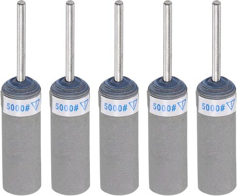 HARFINGTON 5pcs Abrasive Sandpaper Rolls 5000 Grit 2.35mm Shank Sanding Drums Sleeves Cylinder Grinding Head for Woodworking Glass Metal Polishing in Saudi Arabia