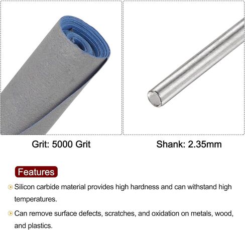 HARFINGTON 5pcs Abrasive Sandpaper Rolls 5000 Grit 2.35mm Shank Sanding Drums Sleeves Cylinder Grinding Head for Woodworking Glass Metal Polishing in Saudi Arabia