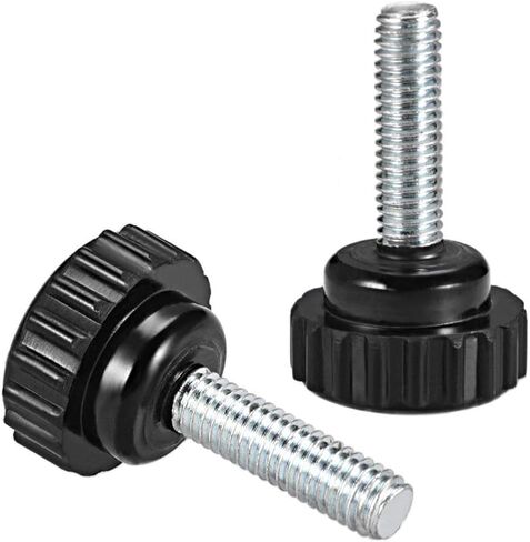 uxcell M4 x 25mm Metric Male Thread Knurled Clamping Knobs Grip Thumb Screw on Type Plastic Threaded Hand Bolt Knobs Black 10 Pcs in Saudi Arabia