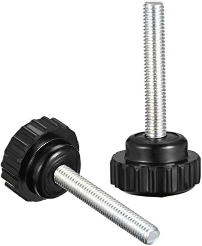 uxcell M4 x 25mm Metric Male Thread Knurled Clamping Knobs Grip Thumb Screw on Type Plastic Threaded Hand Bolt Knobs Black 10 Pcs in Saudi Arabia