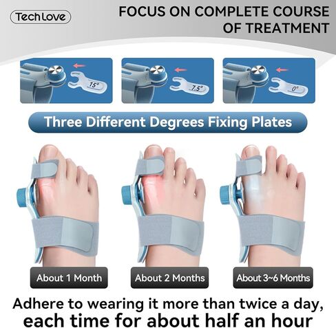 Tech Love Bunion Corrector for Women & Men, Adjustable Knob Double Correction Separator for Big Toe Relief Bunion Splints Hammer Toe Straightener with Silicone Pad Comfortable Effective, 1PCS in Saudi Arabia
