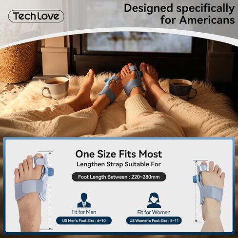 Tech Love Bunion Corrector for Women & Men, Adjustable Knob Double Correction Separator for Big Toe Relief Bunion Splints Hammer Toe Straightener with Silicone Pad Comfortable Effective, 1PCS in Saudi Arabia