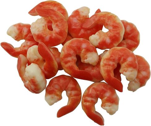 XGNG 15PCS PVC Artificial Shrimp Figures Simulated Food Shrimps Model Lifelike Plastic Cooked Shrimp Fake Peeled Shrimp for Home Kitchen Market Display Party Photo Props in Saudi Arabia