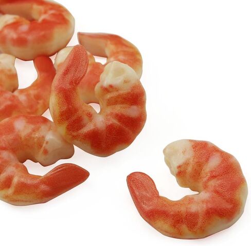 XGNG 15PCS PVC Artificial Shrimp Figures Simulated Food Shrimps Model Lifelike Plastic Cooked Shrimp Fake Peeled Shrimp for Home Kitchen Market Display Party Photo Props in Saudi Arabia