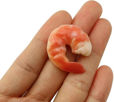 XGNG 15PCS PVC Artificial Shrimp Figures Simulated Food Shrimps Model Lifelike Plastic Cooked Shrimp Fake Peeled Shrimp for Home Kitchen Market Display Party Photo Props in Saudi Arabia