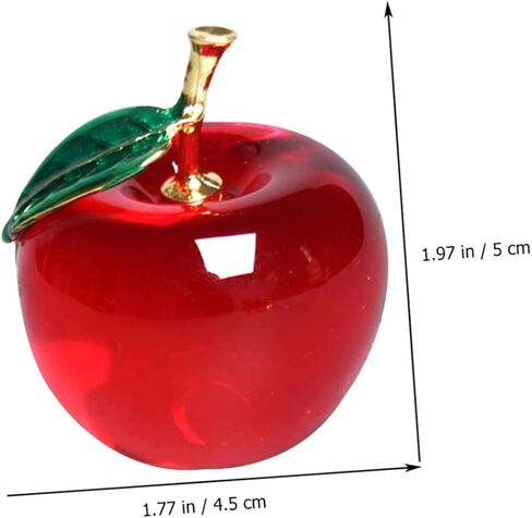 Alipis Crystal Apple ديكور سطح الطاولة زينة كريستالية لزينة سطح المكتب الخاصة بها تهانينا للنساء ديكور السيارة ديكور كريستال زجاج كريستال ديكور رائع فواكه الهالوين in Saudi Arabia