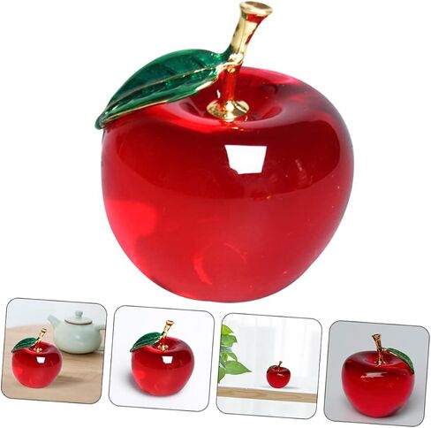 Alipis Crystal Apple ديكور سطح الطاولة زينة كريستالية لزينة سطح المكتب الخاصة بها تهانينا للنساء ديكور السيارة ديكور كريستال زجاج كريستال ديكور رائع فواكه الهالوين in Saudi Arabia