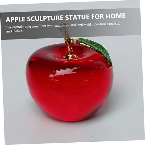 Alipis Crystal Apple ديكور سطح الطاولة زينة كريستالية لزينة سطح المكتب الخاصة بها تهانينا للنساء ديكور السيارة ديكور كريستال زجاج كريستال ديكور رائع فواكه الهالوين in Saudi Arabia