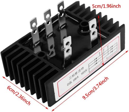 مقوم الجسر AC إلى DC SQL100A 1600V، مقوم الجسر 3 المرحلة ديود الطرفية مع غرفة التبريد in Saudi Arabia