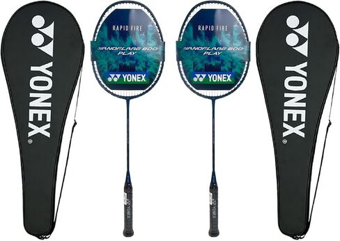 2X Yonex NanoFlare 800 Play Pre Strung Badminton Racquet (Deep Green), 4U5 in Saudi Arabia