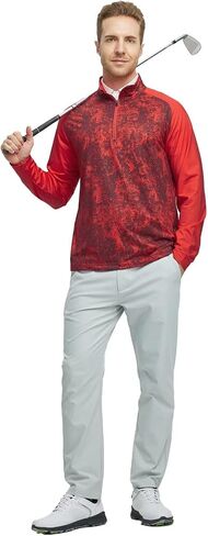 M MAELREG Quarter Zip Pullover Men Moisture Wicking Lightweight Sports Print Mock Neck Golf 1/4 Zip Pullover Mens Sweatshirt in Saudi Arabia