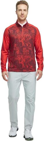 M MAELREG Quarter Zip Pullover Men Moisture Wicking Lightweight Sports Print Mock Neck Golf 1/4 Zip Pullover Mens Sweatshirt in Saudi Arabia