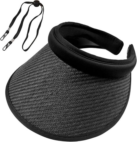 قبعة من القش للنساء للوقاية من الشمس بمشبك على قبعة الشاطئ ذات الحافة العريضة الكبيرة in Kuwait