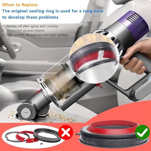 قطع غيار دلو صندوق الغبار بحلقة إغلاق ثابتة V11 لـ Dyson V11 V15 SV14 ملحقات المكنسة الكهربائية مجموعة قطع غيار علبة المكنسة الكهربائية، وليس للحجم الكبير V11 in Kuwait