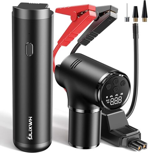 Portable Jump Starter with Air Compressor [ 40X-Rate Battery Cells ] 3250A 150PSI Car Jump Starter, Battery Jumper Starter Power Bank for 9.0L Gas and 8.0L Diesel Engines in Kuwait