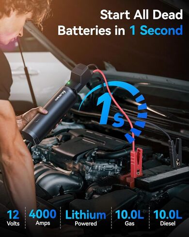 Portable Jump Starter with Air Compressor [ 40X-Rate Battery Cells ] 3250A 150PSI Car Jump Starter, Battery Jumper Starter Power Bank for 9.0L Gas and 8.0L Diesel Engines in Kuwait