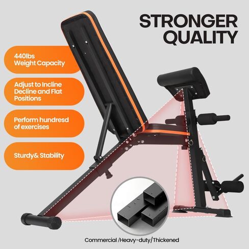 Panana Multi-Functional Gym Bench Adjustable Weight Bench Workout Bench Exercise Strength Versatile Training Fitness Equipment Roman Chair for Hyper Back Extension Home Gym in Kuwait