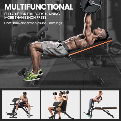 Panana Multi-Functional Gym Bench Adjustable Weight Bench Workout Bench Exercise Strength Versatile Training Fitness Equipment Roman Chair for Hyper Back Extension Home Gym in Kuwait