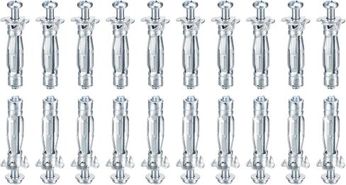 مرساة حائط مجوفة M4x32mm - 5 عبوات - جيدة للجدران الجصية المجوفة - مسامير تثبيت الحوائط الجافة المجوفة من الفولاذ الكربوني، فضي in Saudi Arabia