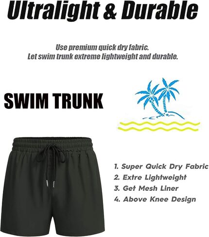 COOFANDY Men's Swimming Trunk Quick Dry Swimwear Bathing Suit Beach Board Short in Saudi Arabia