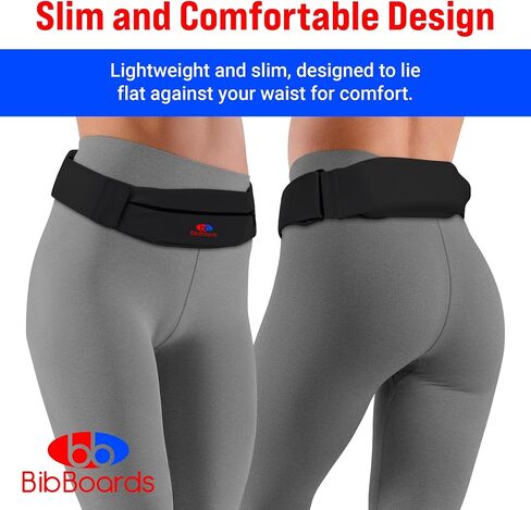 Running Belt for Men & Women - Water & Sweat-Resistant No Bounce Runners Fanny Pack for Phone, Keys, Cards & Money, Adjustable Running Band for Marathon, Jogging, Hiking, Cycling - Black in Saudi Arabia