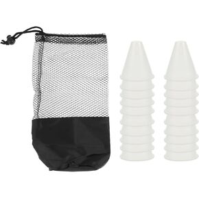 ifundom 1 Set Skating Marker Cones Luminous Mini Agility Soccer Cones Plastic Glow in The Dark Training Traffic Road Cones for Night Roller Skate White