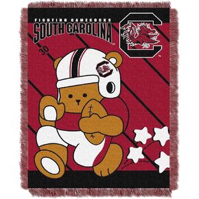 Northwest Officially Licensed NCAA South Carolina Fightin' Gamecocks "Fullback" Jacquard Baby Throw Blanket, 36" x 46", Multi Color