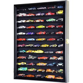 1/64 Diecast / Matchbox Model Car Display Case Cabinet Rack with Door (Black)