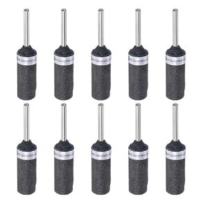 HARFINGTON 10pcs Abrasive Sandpaper Rolls 180 Grit 3mm Shank Sanding Drums Sleeves Cylinder Grinding Head for Woodworking Glass Metal Polishing