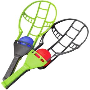 Liberty Imports Trackball Sport Chuck and Catch Ball - 2 لاعبين لعبة مضرب لاكروس مجموعة ألعاب للعب في الهواء الطلق للأطفال والكبار