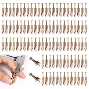 100 Pairs Upgraded Self-Drilling Anchors Screws, 0.47x1.38in Zinc Plated Steel Self-Drilling Anchors Self Drilling Drywall Anchors for No Drill Or Holes in Wall Fixing TV Shelves Cabinets