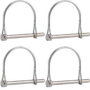 4 Pcs Extended Pto Pins, Safety Coupler Pin 1/4" x 2-3/4"(6.3mm x 70mm), Heavy Duty Shaft Locking Pin, Full Marine Grade 316 Stainless Steel